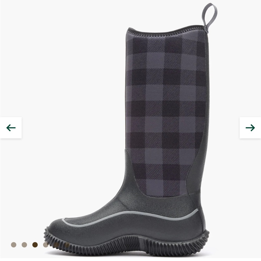 Muck Women's Hale Tall Boot - Blue & Black Plaid New in Box - Picture 3 of 8